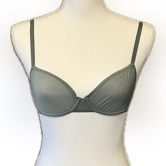 NWT Aerie Smoothez Balconette Unlined Sheer Green Underwire Bra 34B 32C 36A - Picture 1 of 11